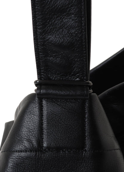 SEMI GLOSS LEATHER BELTED TOTE BAG S