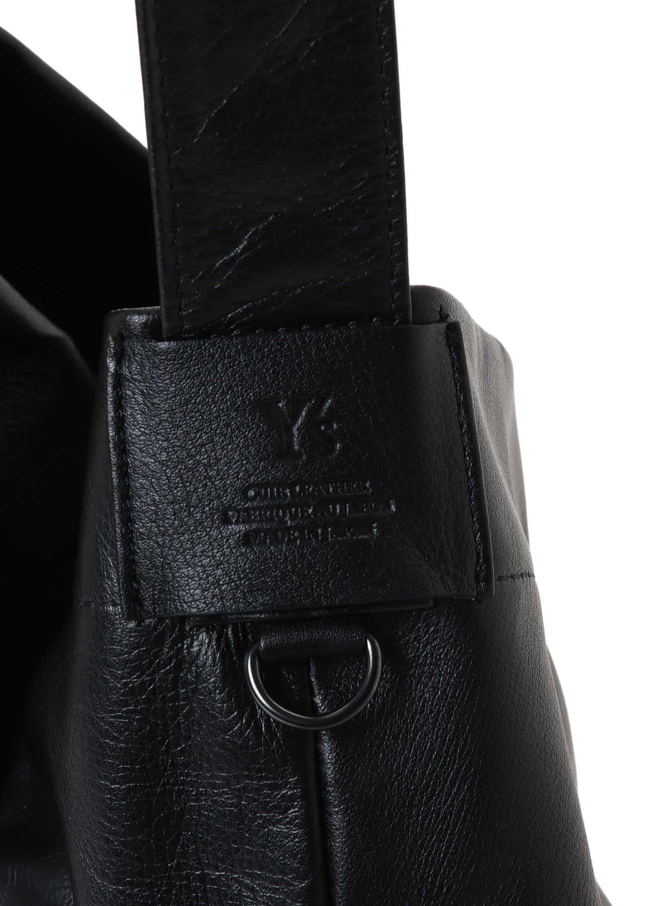 SEMI GLOSS LEATHER BELTED TOTE BAG S