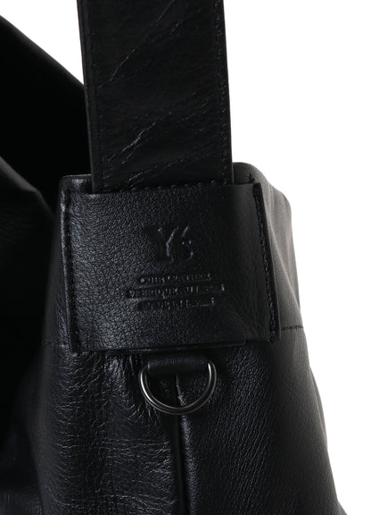 SEMI GLOSS LEATHER BELTED TOTE BAG S