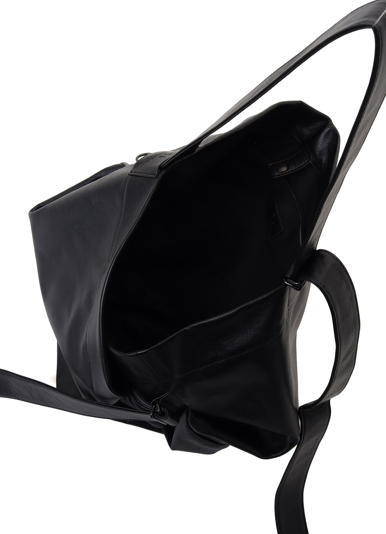 SEMI GLOSS LEATHER BELTED TOTE BAG S