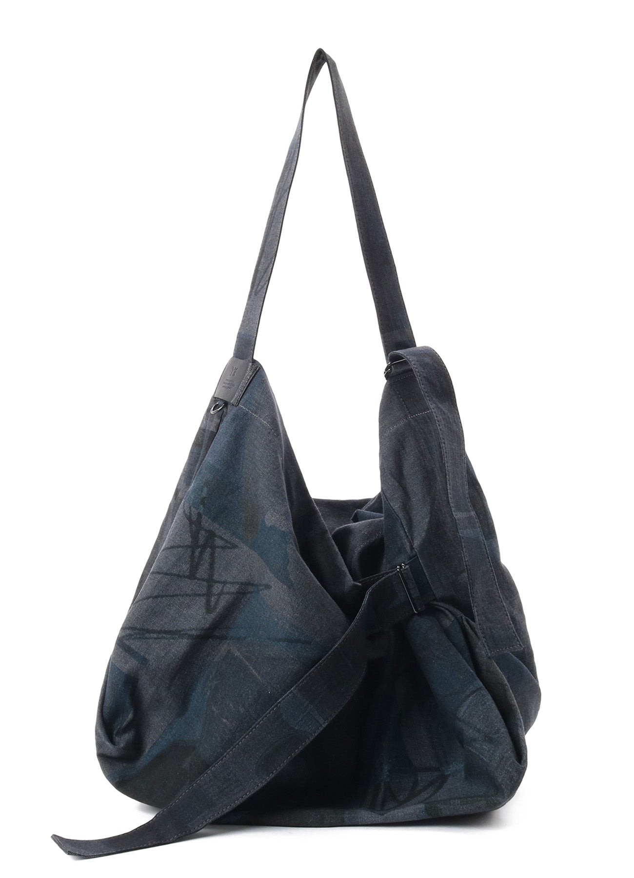 VASE DESIGN COLLAGE PRINT BELTED TOTE BAG L