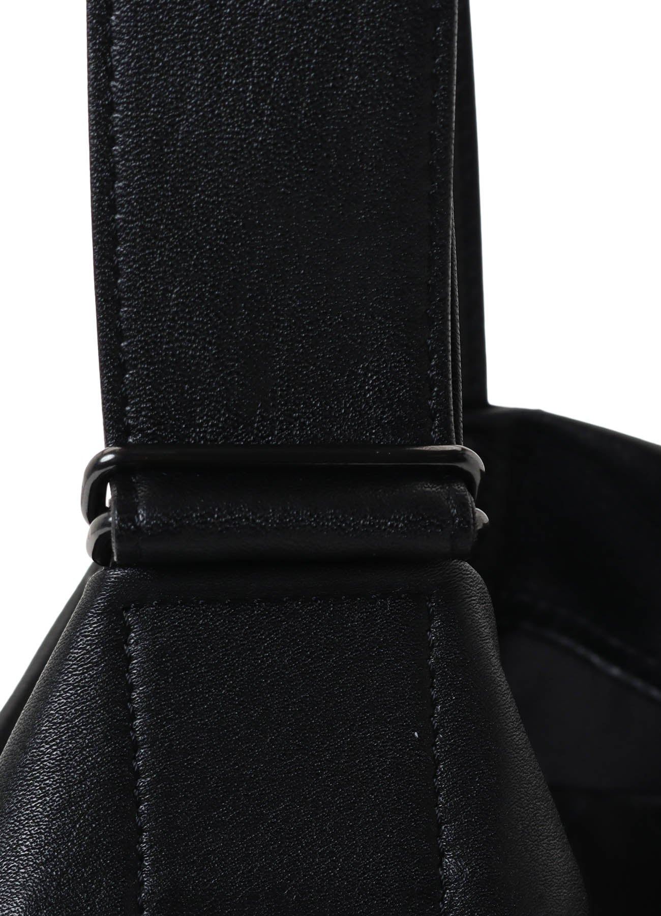 SEMI GLOSS LEATHER BELTED TOTE BAG L