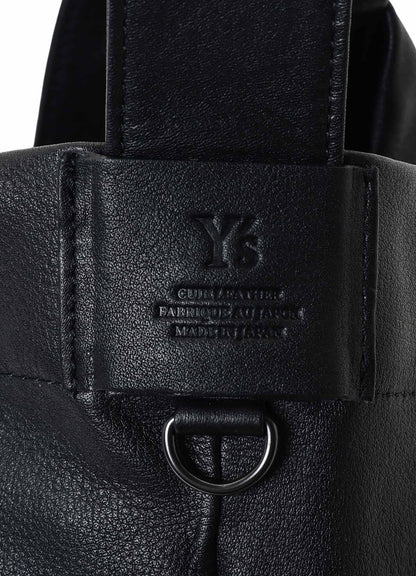 SEMI GLOSS LEATHER BELTED TOTE BAG L