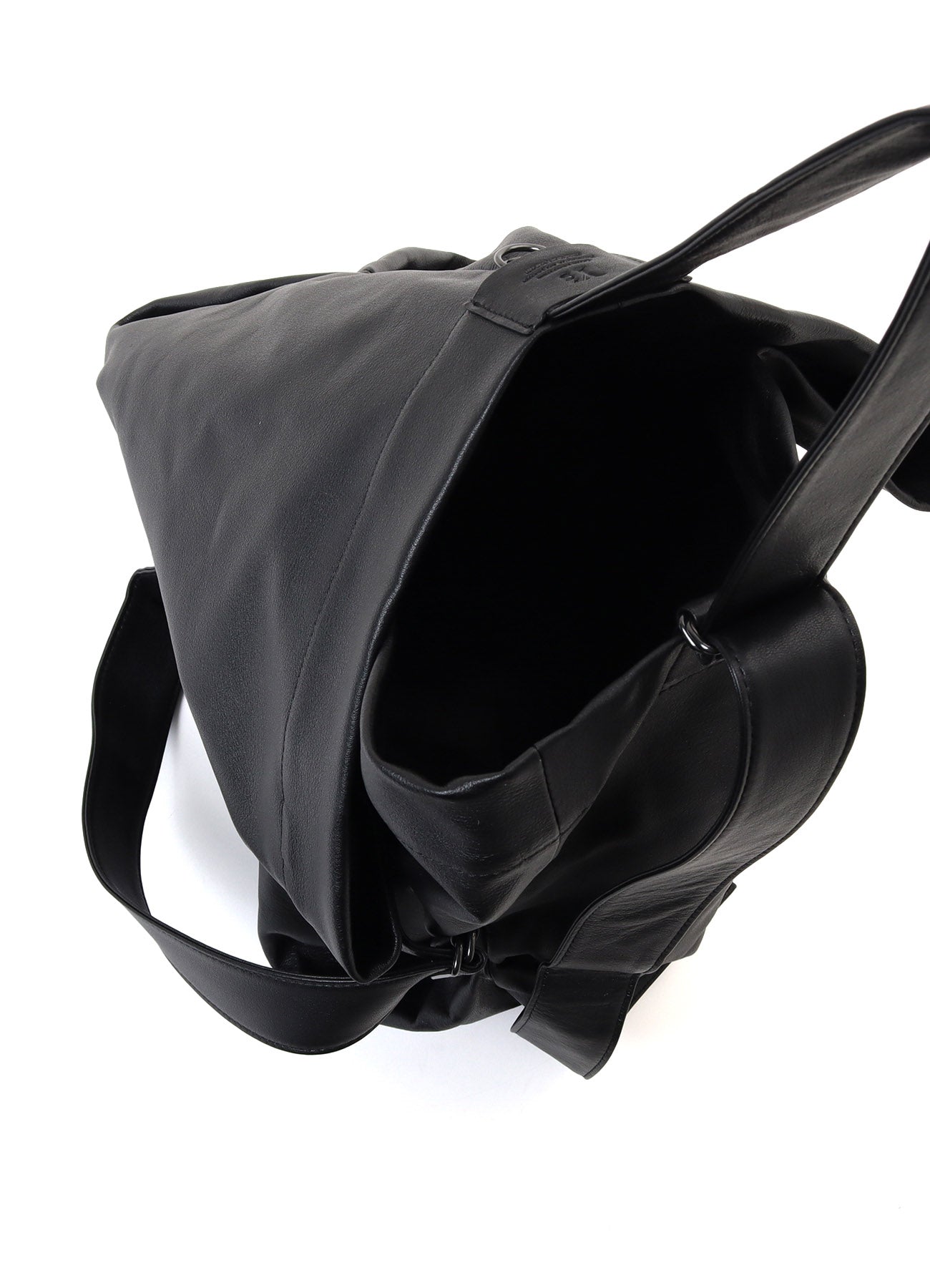 SEMI GLOSS LEATHER BELTED TOTE BAG L