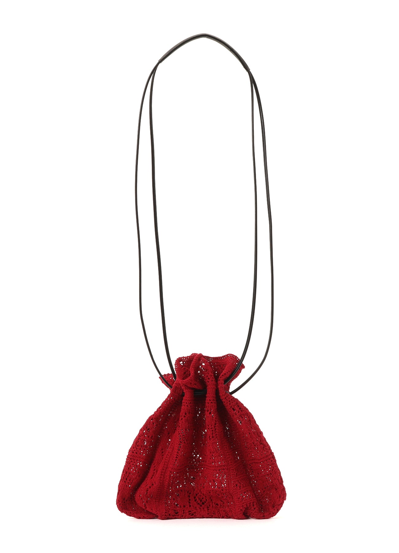 MEXICAN TILE PATTERN KNIT DRAWSTRING BAG