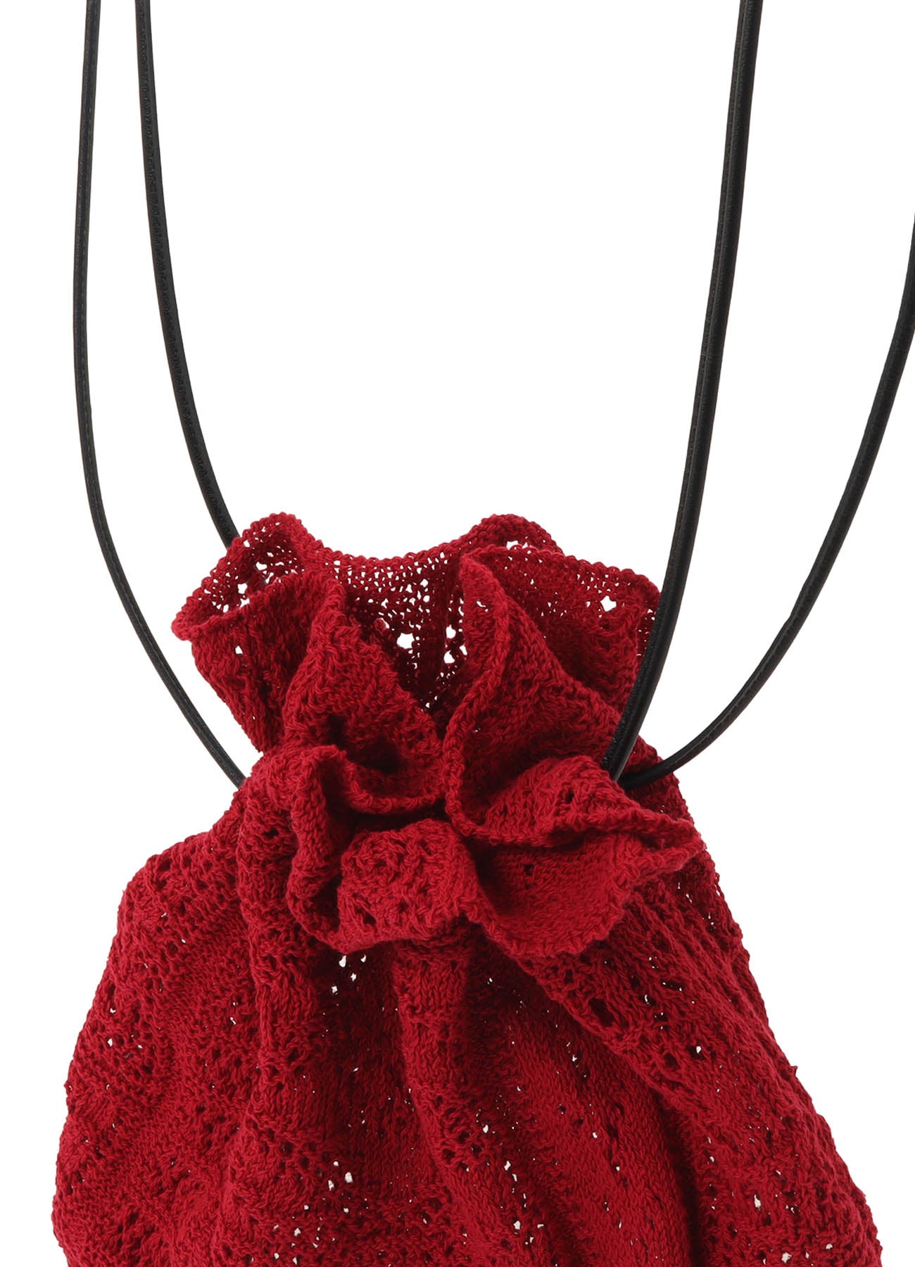 MEXICAN TILE PATTERN KNIT DRAWSTRING BAG