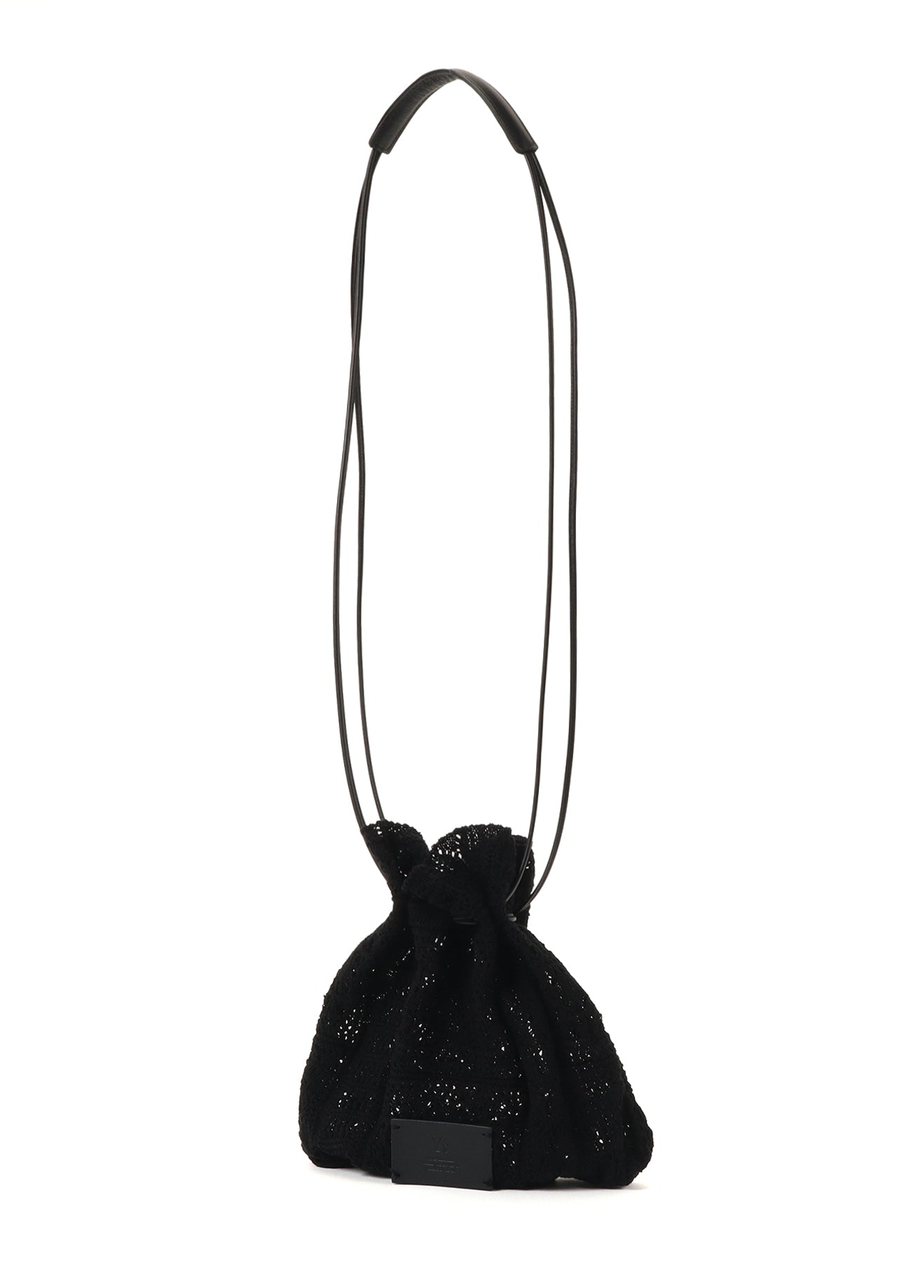 MEXICAN TILE PATTERN KNIT DRAWSTRING BAG