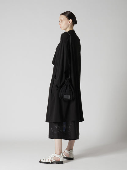 MEXICAN TILE PATTERN KNIT DRAWSTRING BAG