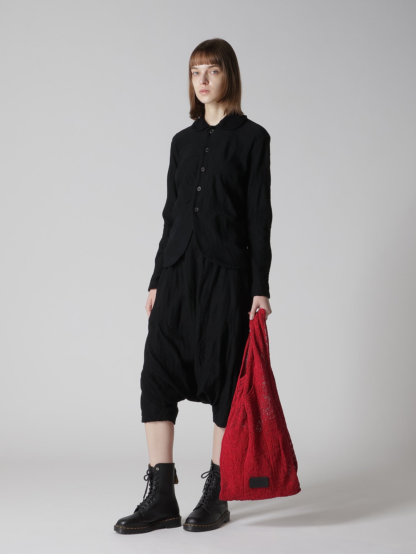 MEXICAN TILE PATTERN KNIT TOTE BAG