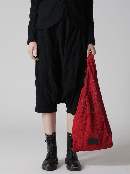 MEXICAN TILE PATTERN KNIT TOTE BAG