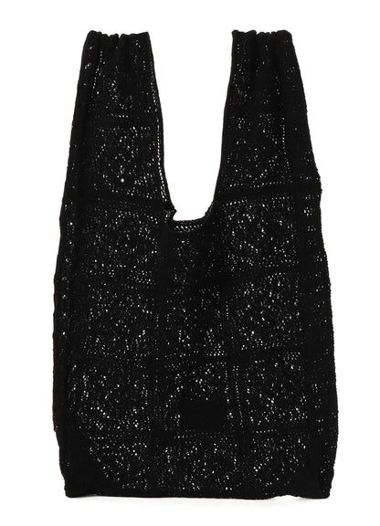 MEXICAN TILE PATTERN KNIT TOTE BAG