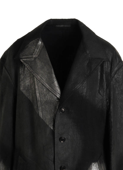 8OZ DENIM FOIL PRINT TAILORED JACKET