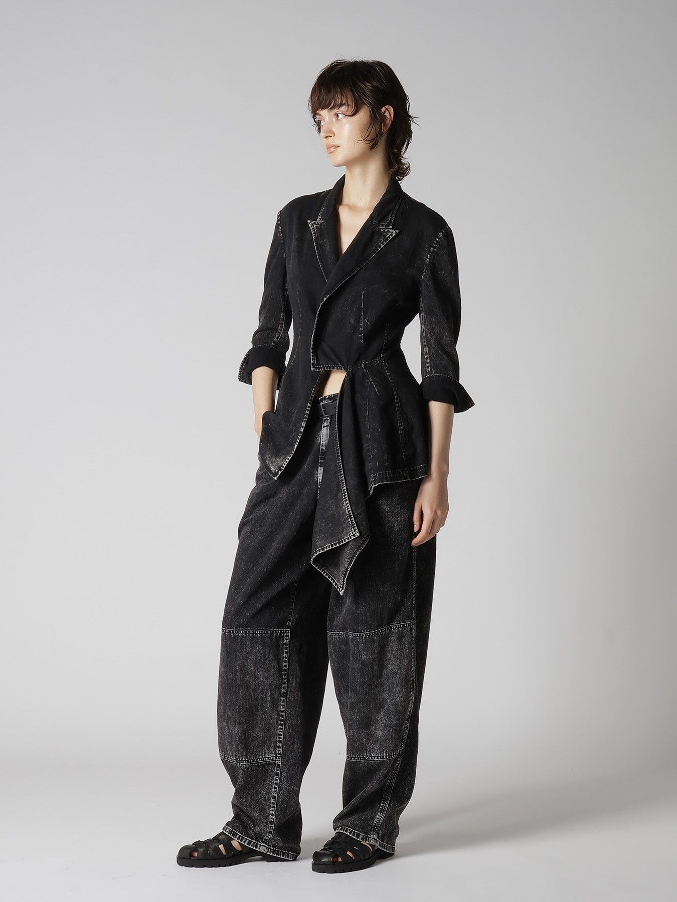 Yoh￼￼j￼i Yamamoto ブルゾン 8OZ DENIM CHEMICAL WASH SHORT BLOUSON – THE SHOP YOHJI YAMAMOTO