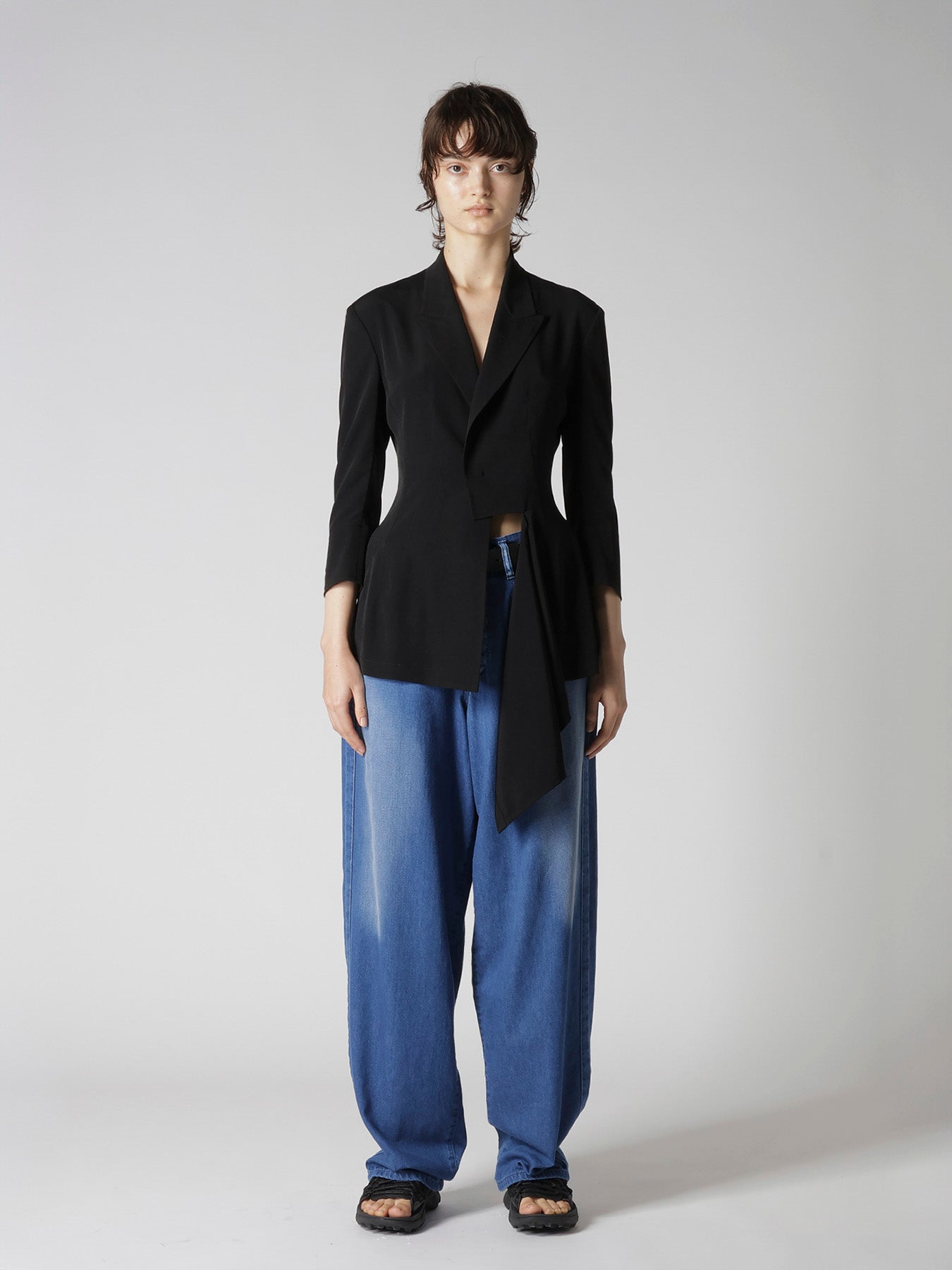 TA/PE CREPE DE CHINE LEFT SIDE CLOTH JACKET