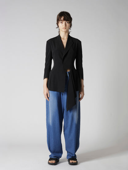TA/PE CREPE DE CHINE LEFT SIDE CLOTH JACKET