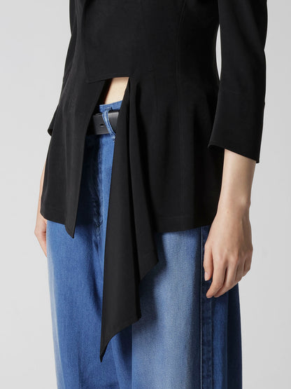 TA/PE CREPE DE CHINE LEFT SIDE CLOTH JACKET