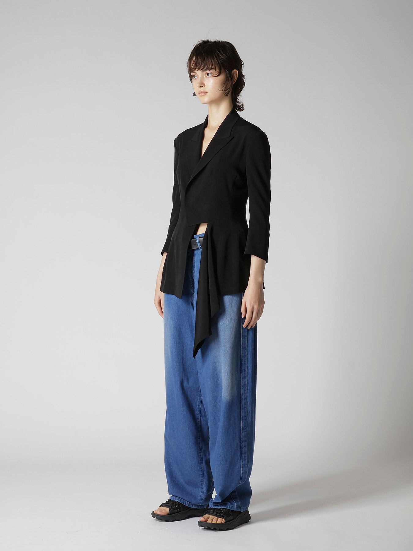 TA/PE CREPE DE CHINE LEFT SIDE CLOTH JACKET – THE SHOP YOHJI YAMAMOTO