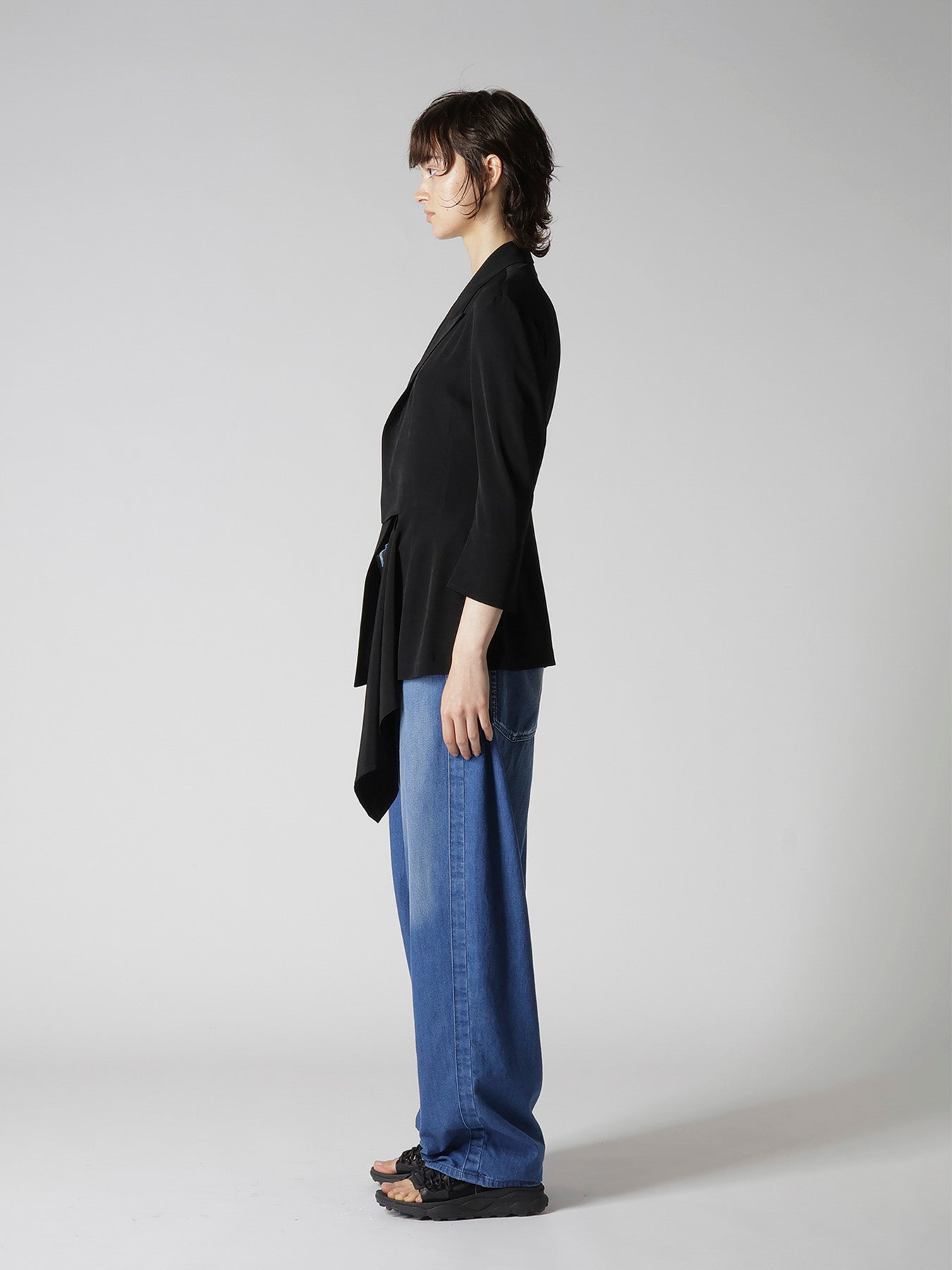 TA/PE CREPE DE CHINE LEFT SIDE CLOTH JACKET