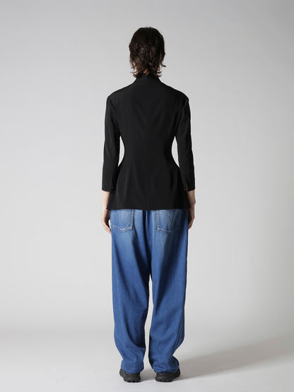 TA/PE CREPE DE CHINE LEFT SIDE CLOTH JACKET