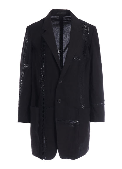 COTTON CROCHET PATCHWORK TAILORED JACKET