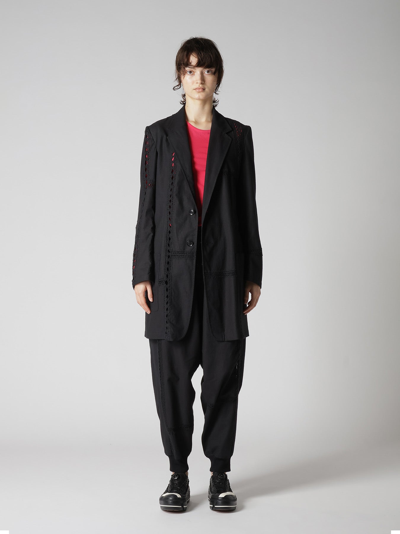 COTTON CROCHET PATCHWORK TAILORED JACKET