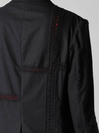 COTTON CROCHET PATCHWORK TAILORED JACKET