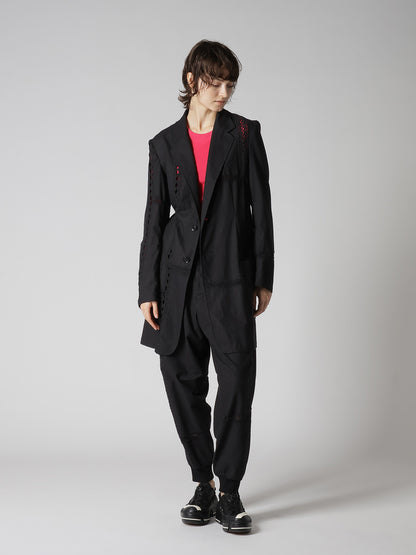 COTTON CROCHET PATCHWORK TAILORED JACKET