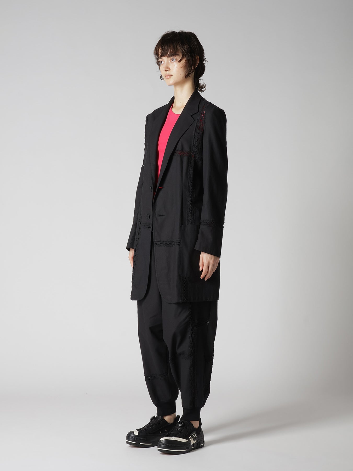 COTTON CROCHET PATCHWORK TAILORED JACKET