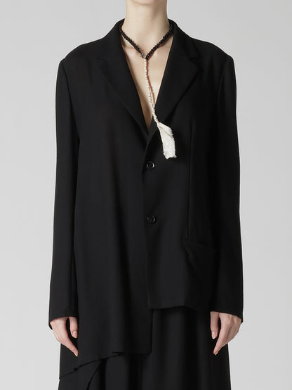 RY/NY GAUZE DOUBLE BUTTON ASYMMETERIC JACKET