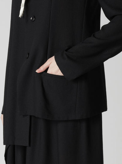 RY/NY GAUZE DOUBLE BUTTON ASYMMETERIC JACKET