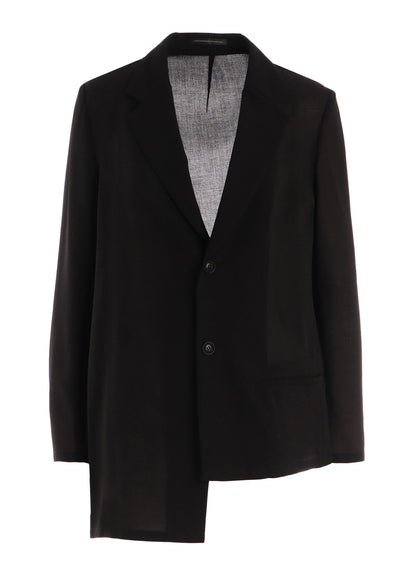 RY/NY GAUZE DOUBLE BUTTON ASYMMETERIC JACKET