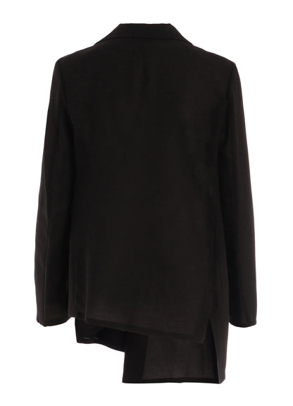 RY/NY GAUZE DOUBLE BUTTON ASYMMETERIC JACKET