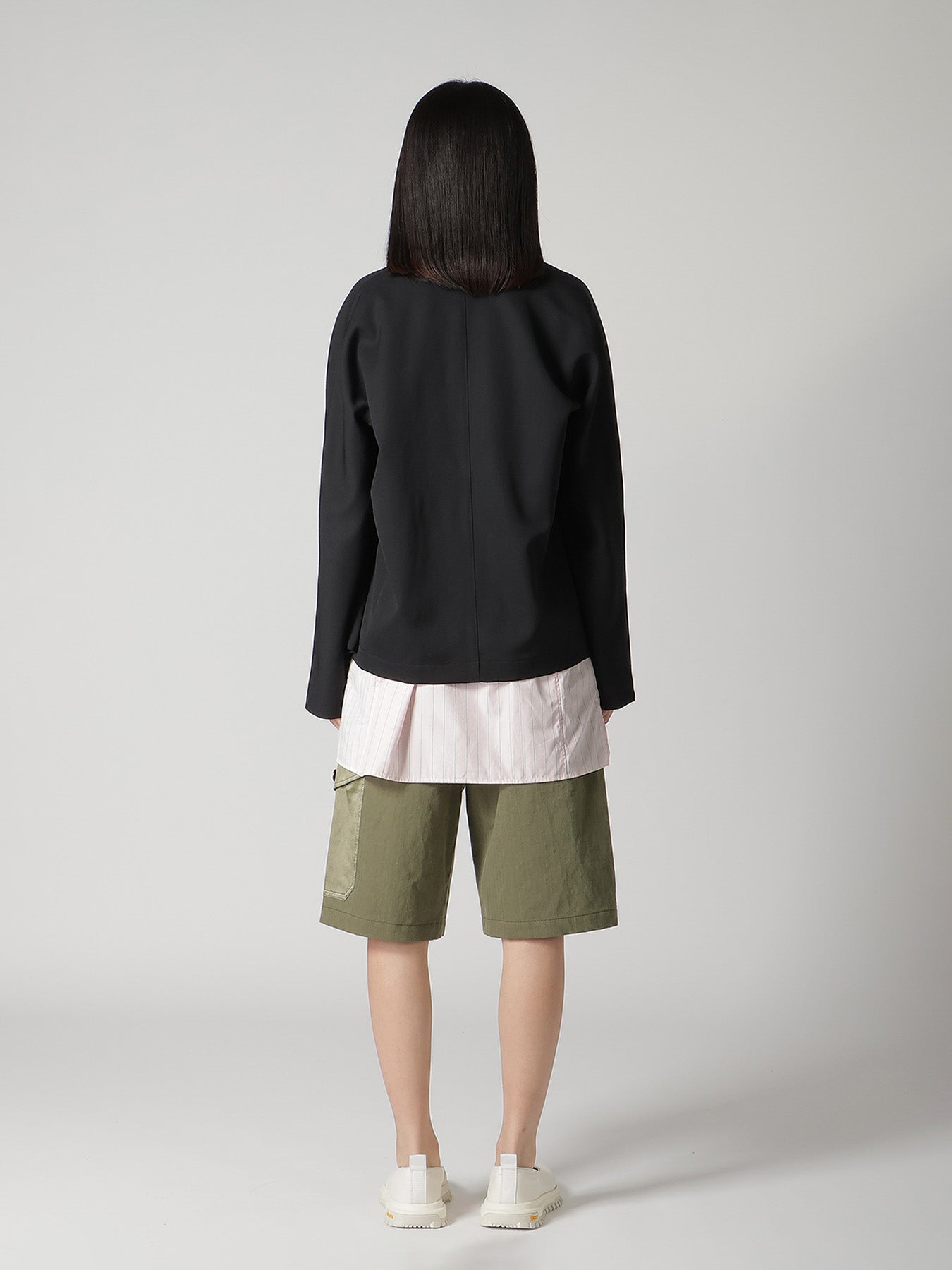 WOOL GABARDINE SET IN SLEEVE JACKET