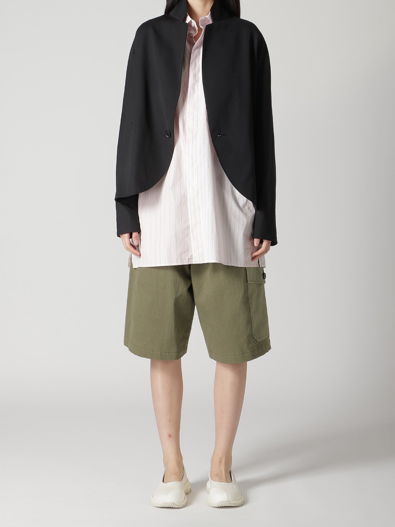 WOOL GABARDINE SET IN SLEEVE JACKET