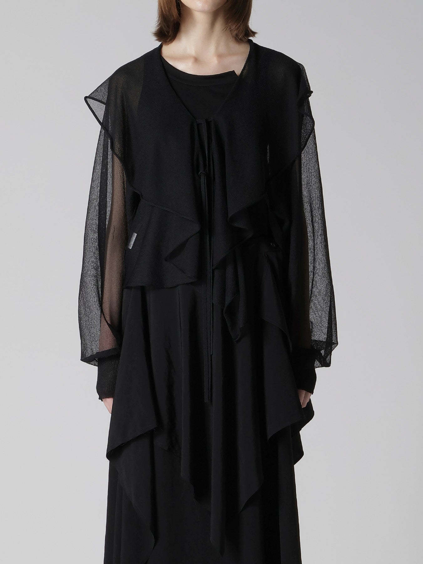 SHEER JERSEY BOLERO W/ STRING