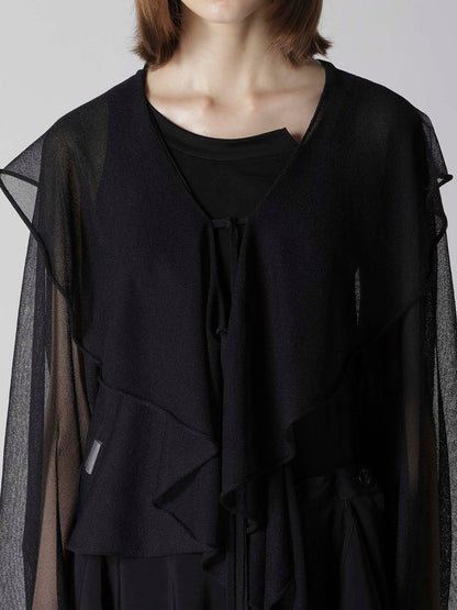 SHEER JERSEY BOLERO W/ STRING