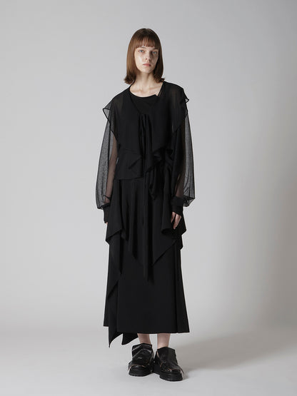 SHEER JERSEY BOLERO W/ STRING