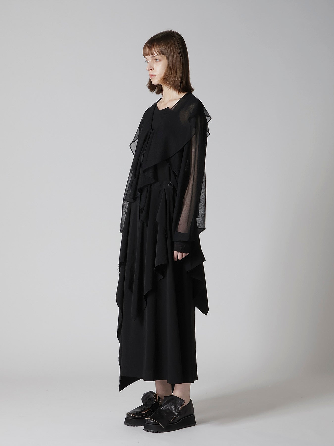 SHEER JERSEY BOLERO W/ STRING