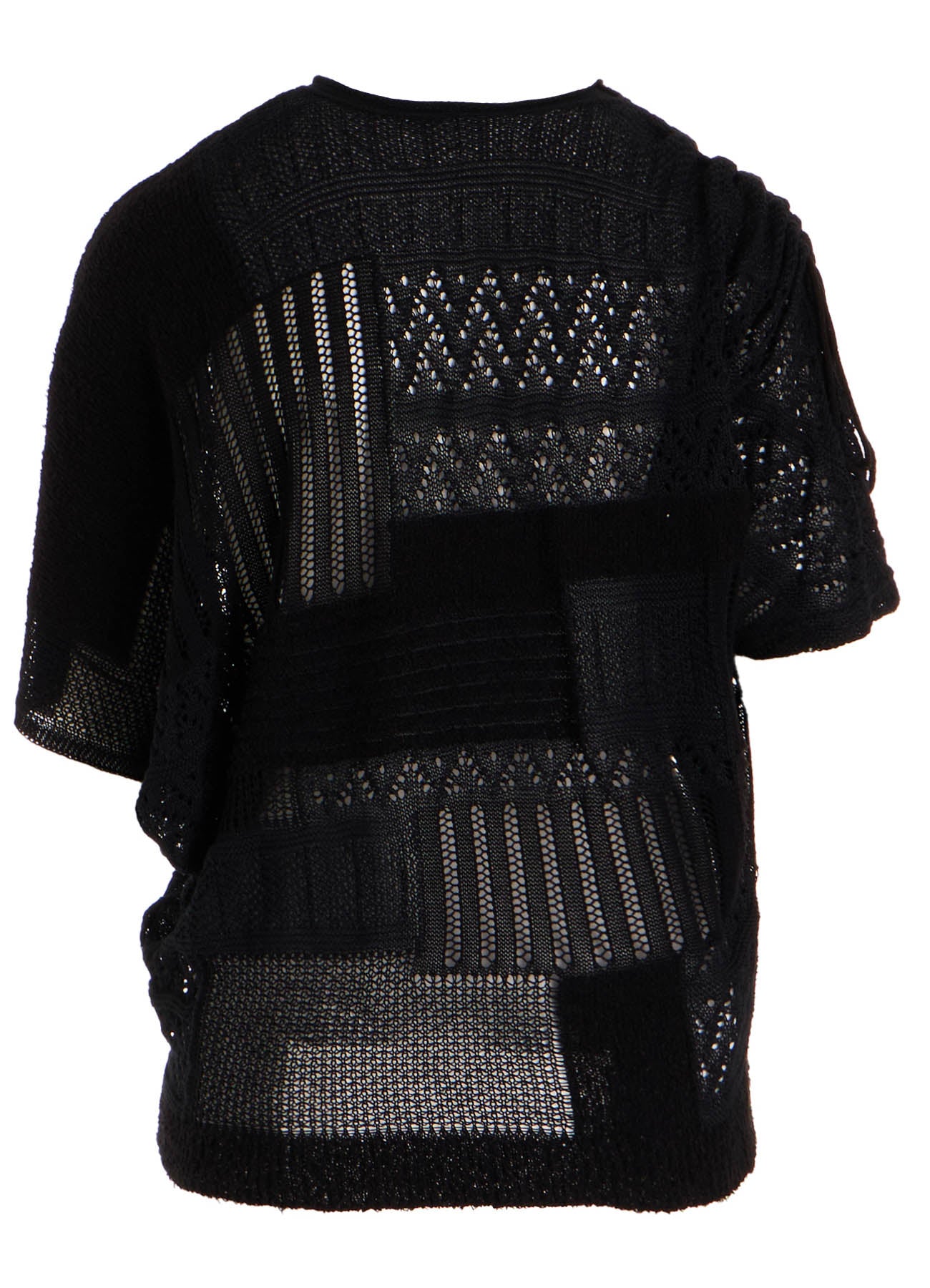8G PATCHWORK MIX ASYMMETRY GATHER PULLOVER