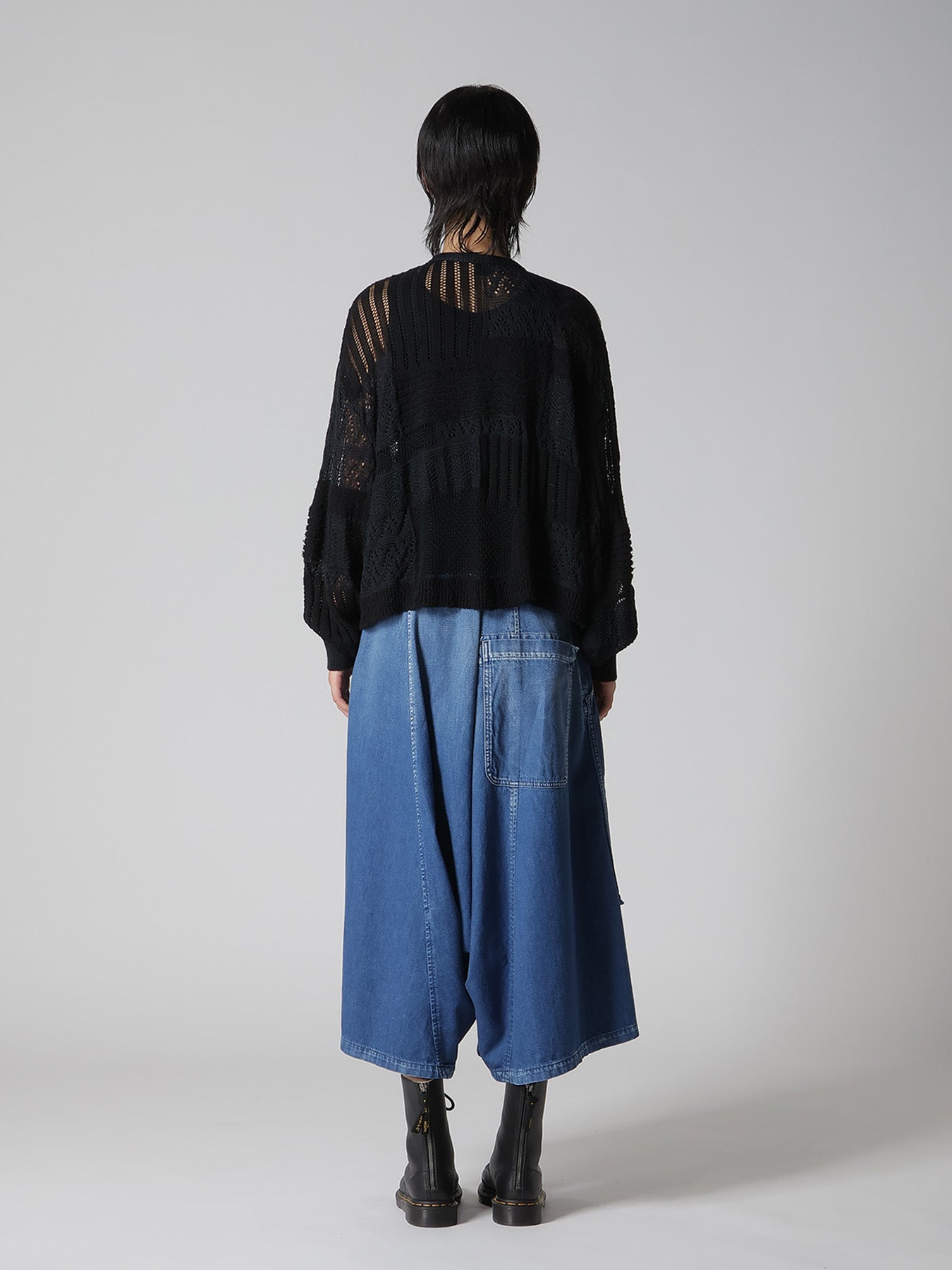 8G PATCHWORK MIX CROPPED CARDIGAN