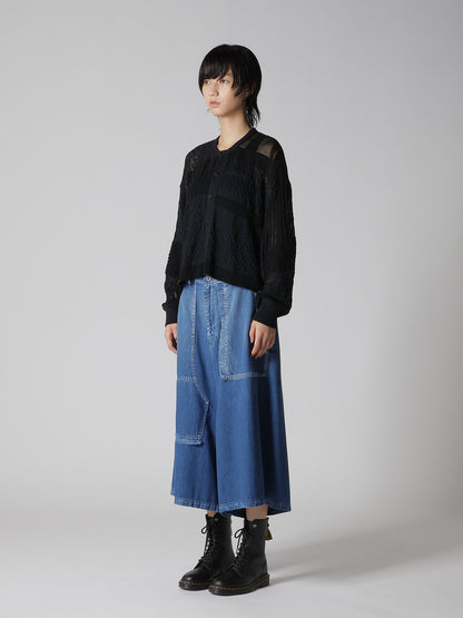 8G PATCHWORK MIX CROPPED CARDIGAN