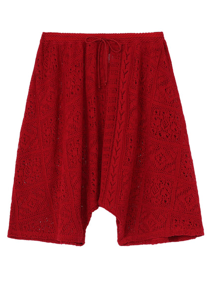 MEXICAN TILE PATTERN KNIT HALF PANTS