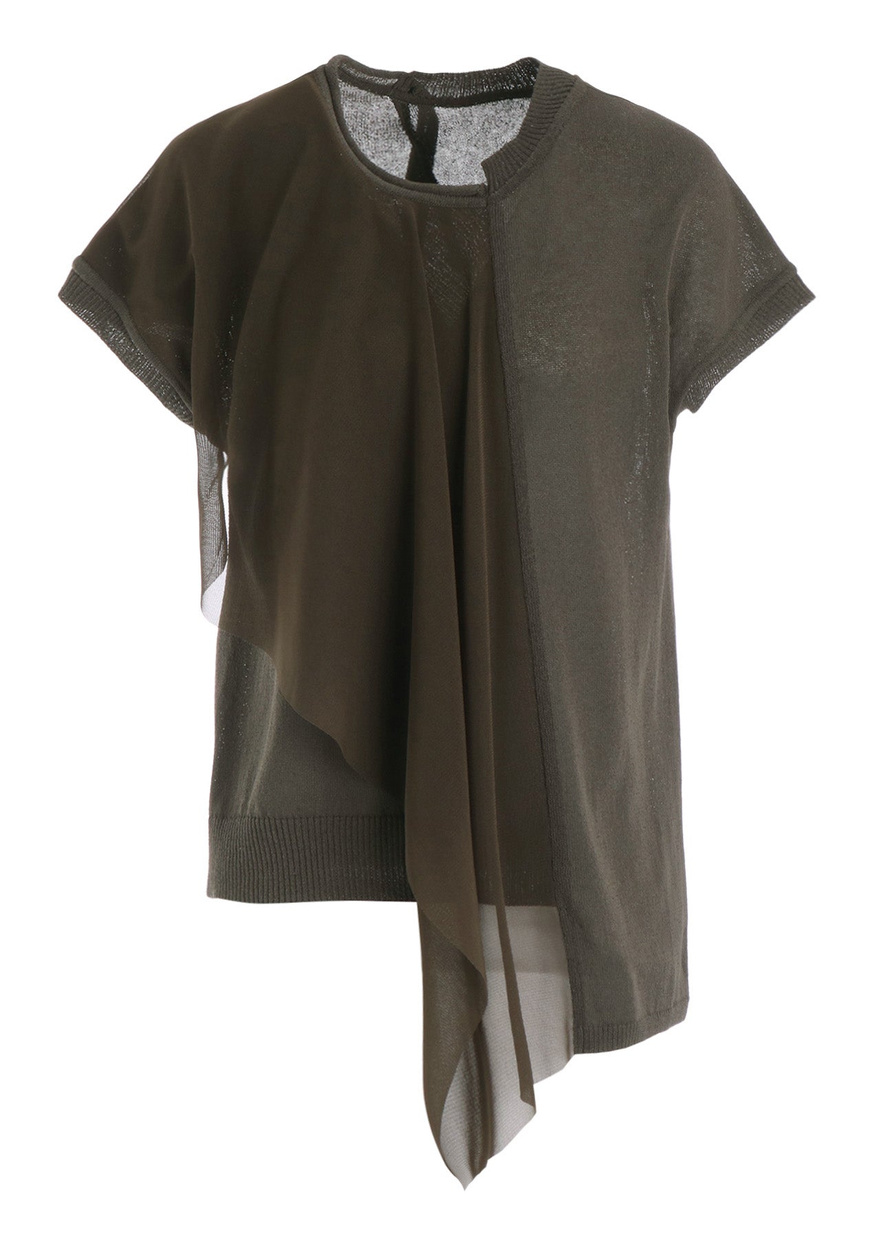 POLYESTER TULLE ASYMMETRIC PULLOVER