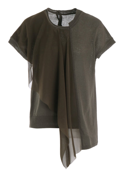 POLYESTER TULLE ASYMMETRIC PULLOVER