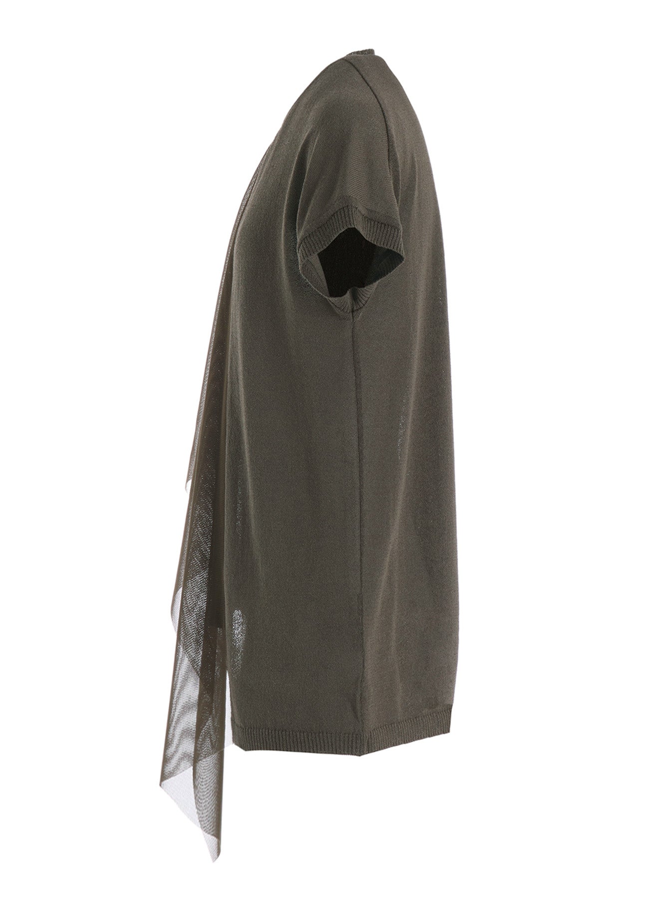 POLYESTER TULLE ASYMMETRIC PULLOVER