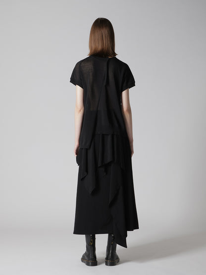 POLYESTER TULLE ASYMMETRIC PULLOVER