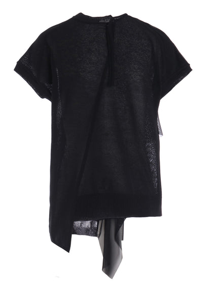 POLYESTER TULLE ASYMMETRIC PULLOVER