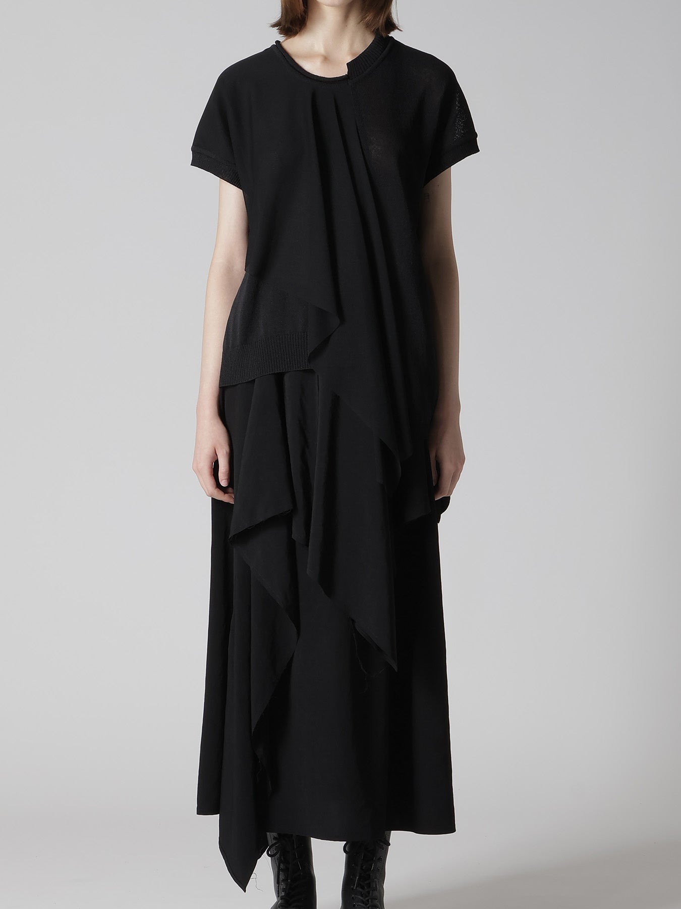 POLYESTER TULLE ASYMMETRIC PULLOVER