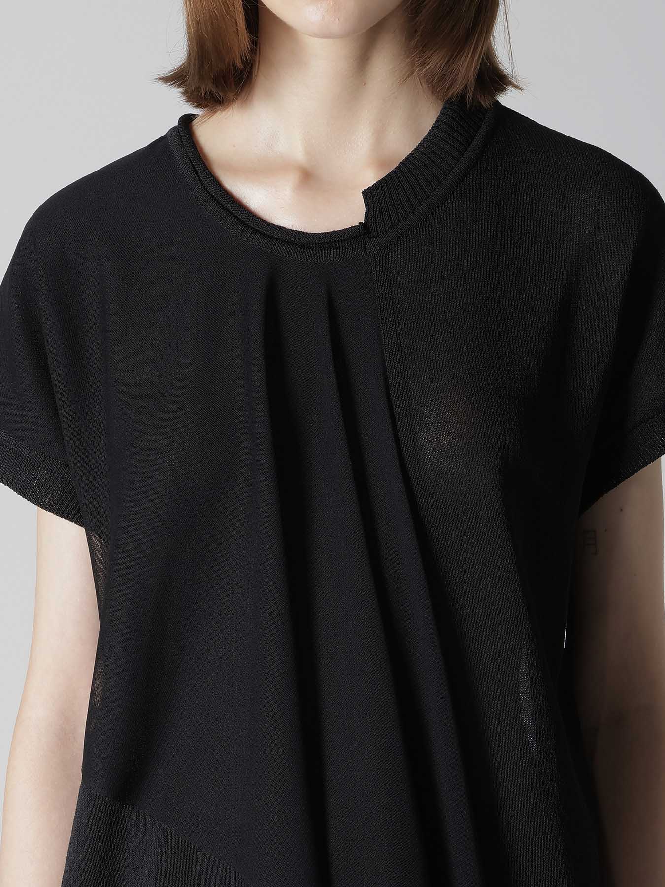 POLYESTER TULLE ASYMMETRIC PULLOVER