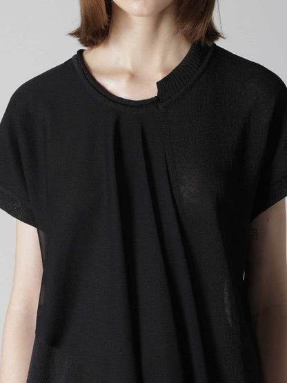 POLYESTER TULLE ASYMMETRIC PULLOVER